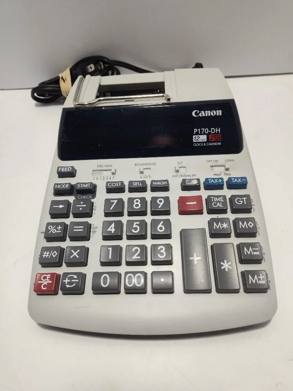 Canon P170-DH Working 12 Digit 10 Key Adding Business Machine Calculator Printer